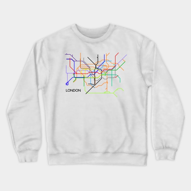 London Underground Subway Map Crewneck Sweatshirt by 2createstuff